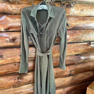 Club Monaco Long Sleeve Silk Dress